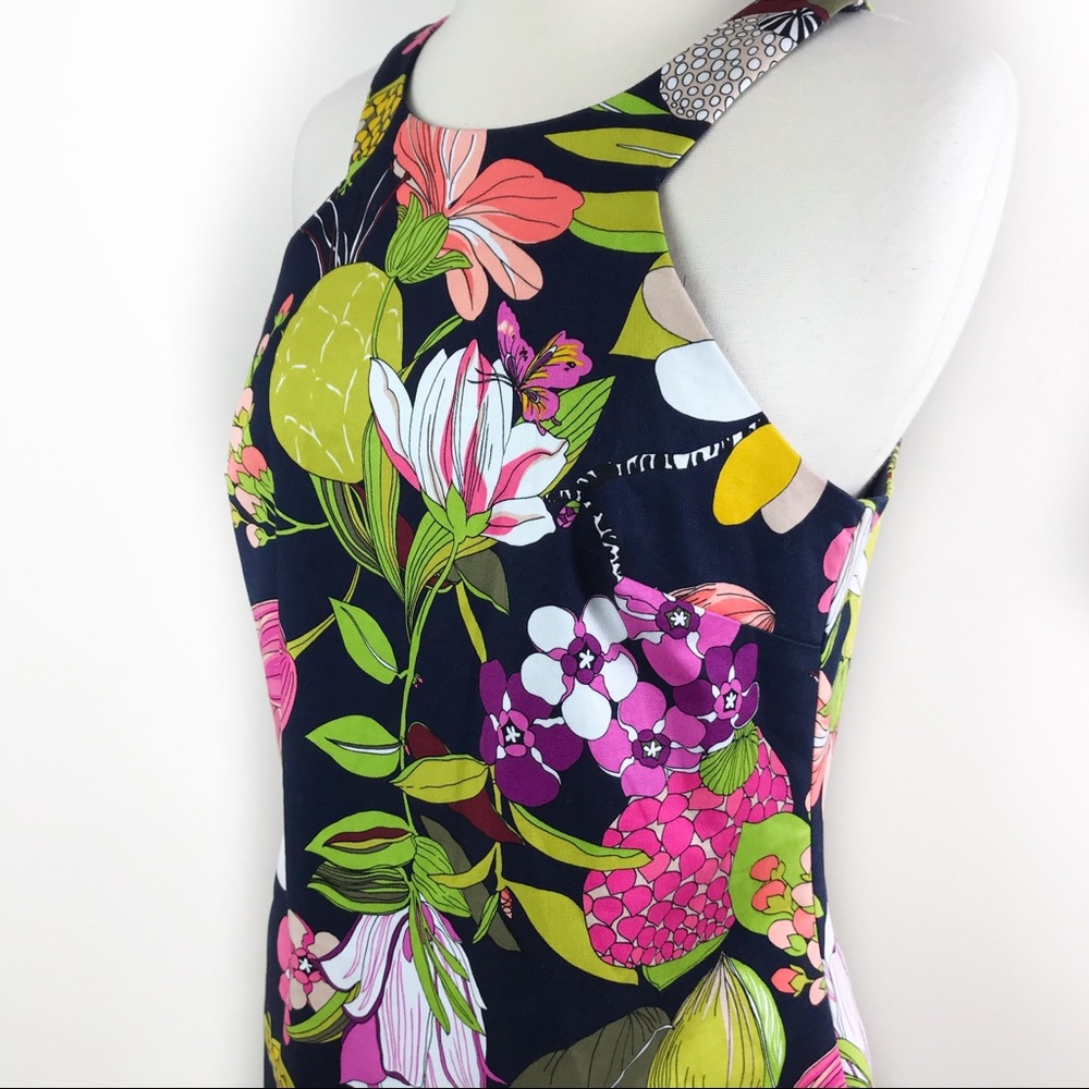 NWT Trina Turk Navy & Floral Print Midi Dress, 4 - Picture 4 of 8